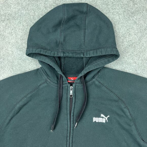 Puma Hoodie Mens‎ Small Black Full Zip Hooded Sweatshirt Jacket Spellout Logo - Picture 2 of 15